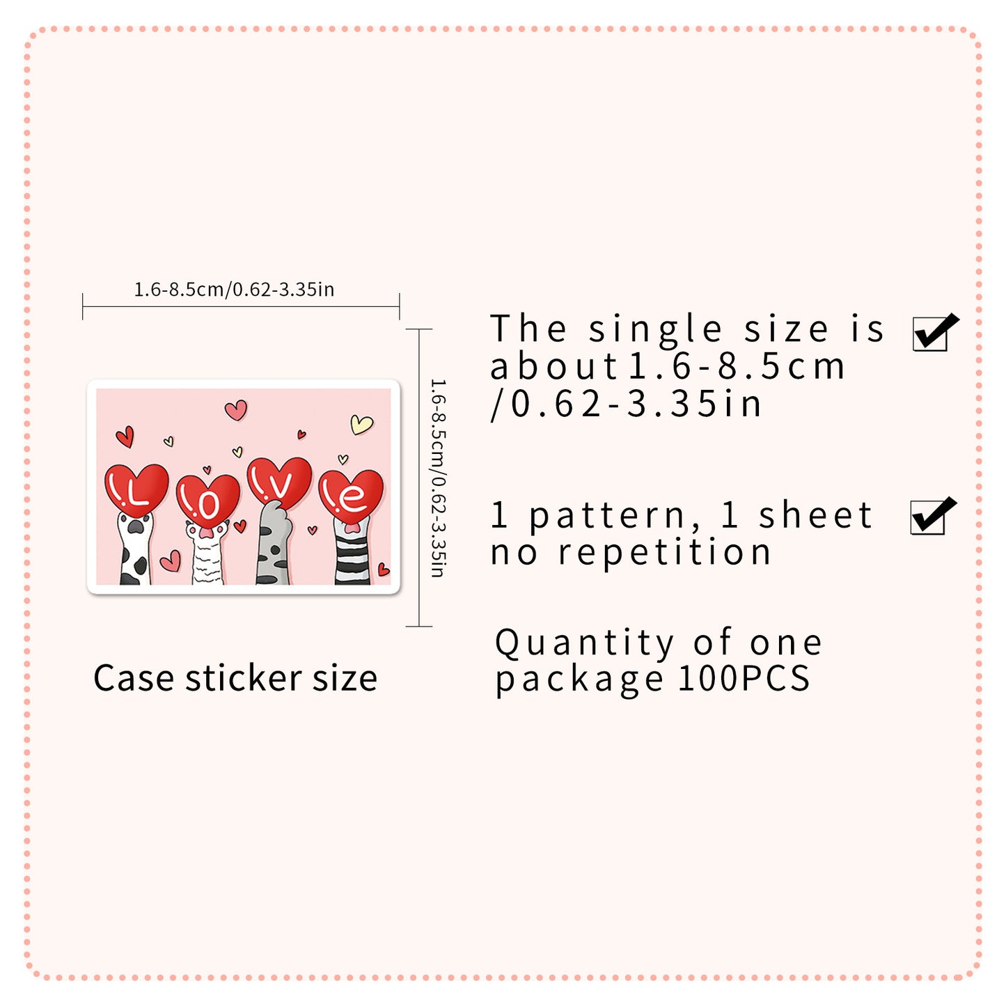 100pcs Love Series Cartoon Stickers 💖 Cute Valentine’s Day Doodle Stickers for Luggage🧳, Laptop💻 & Water Bottle Decorations ✨